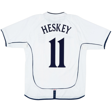 2001-03 England Home Shirt Heskey #11 - 8/10 - (L)