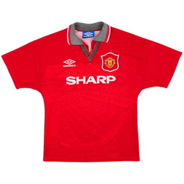 1994-96 Manchester United Home Shirt - 6/10 - (L.Boys)