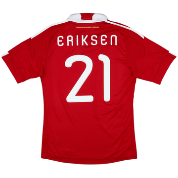 2010-11 Denmark Home Shirt Eriksen #21 - 8/10 - (M)
