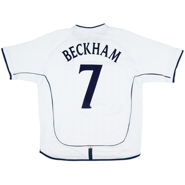 2001-03 England Home Shirt Beckham #7 - 6/10 - (XL)