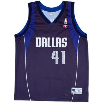 2001-10 Dallas Mavericks Nowitzki #41 Champion Away Jersey - 9/10 - (XL)
