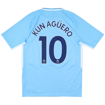 2017-18 Manchester City Home Shirt Kun Aguero #10 - 8/10 - (M)