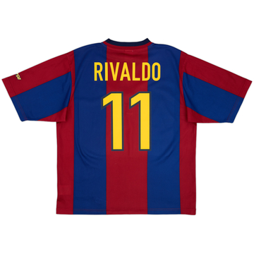 1998-00 Barcelona Basic Home Shirt Rivaldo #11 - 8/10 - (L)