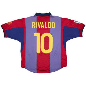 2000-01 Barcelona Home Shirt Rivaldo #10 - 5/10 - (L)
