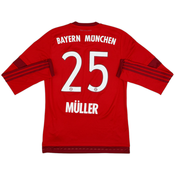 2015-16 Bayern Munich Home L/S Shirt Muller #25 - 6/10 - (S)