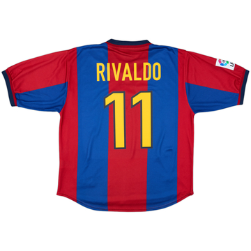 1998-00 Barcelona Home Shirt Rivaldo #11 - 8/10 - (L)