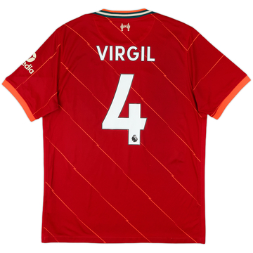 2021-22 Liverpool Home Shirt Virgil #4 - 5/10 - (L)