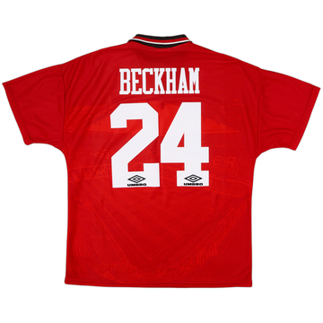 1994-96 Manchester United Home Shirt Beckham #24 - 8/10 - (L)