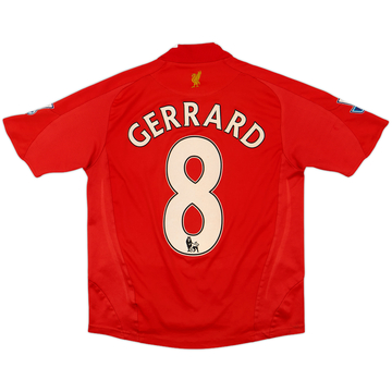 2008-10 Liverpool Home Shirt Gerrard #8 - 6/10 - (M.Boys)