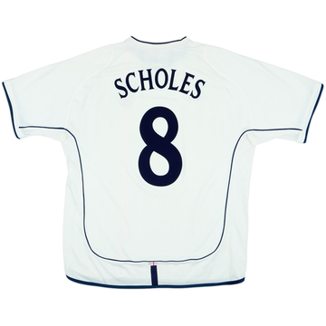 2001-03 England Home Shirt Scholes #8 - 6/10 - (XL)
