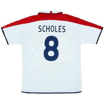 2003-05 England Home Shirt Scholes #8 - 6/10 - (XL)