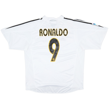 2004-05 Real Madrid Home Shirt Ronaldo #9 - 9/10 - (XL)