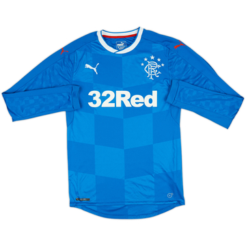 2016-18 Rangers Home L/S Shirt - 9/10 - (S)