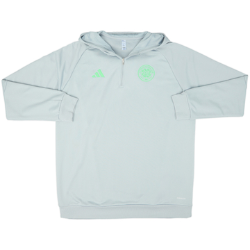 2023-24 Celtic adidas 1/4 Zip Hooded Sweat Top - 9/10 - (XL)