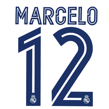 2020-21 Real Madrid Home Marcelo #12 Name Set