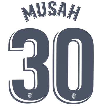 2020-21 Valencia Home Musah #30 Name Set