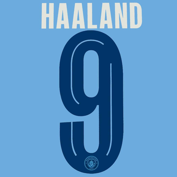 2023-24 Manchester City Home Cup Haaland #9 Kids Name Set