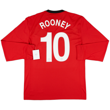 2009-10 Manchester United Player Issue Home L/S Shirt Rooney #10 (XL)