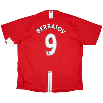 2007-09 Manchester United Home Shirt Berbatov #9 (3XL)