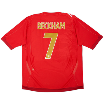 2006-08 England Away Shirt Beckham #7 - 5/10 - (XL)