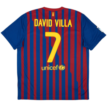 2011-12 Barcelona Home Shirt David Villa #7 - 8/10 - (XL)