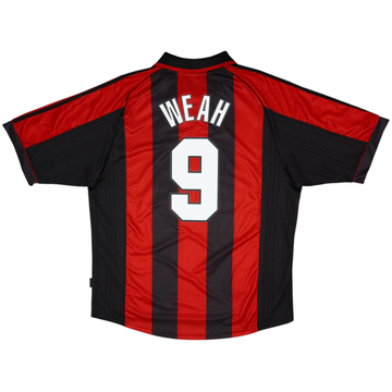 1998-00 AC Milan Home Shirt Weah #9 - 8/10 - (XL)