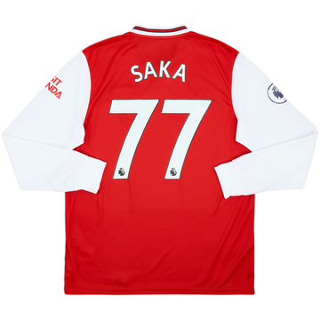 2019-20 Arsenal Home L/S Shirt Saka #77 - 8/10 - (L)