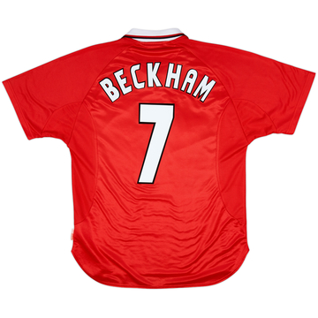 1997-00 Manchester United CL Shirt Beckham #7 - 9/10 - (L)