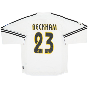 2003-04 Real Madrid Home L/S Shirt Beckham #23 - 5/10 - (M)