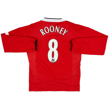 2004-06 Manchester United Home L/S Shirt Rooney #8 - 8/10 - (M)