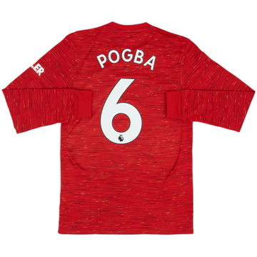 2020-21 Manchester United Home L/S Shirt Pogba #6 - 10/10 - (S)