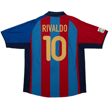 Camiseta de local del Barcelona 2001-02 Rivaldo #10 - 7/10 - (L)