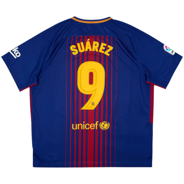 2017-18 Barcelona Home Shirt Suarez #9 - 8/10 - (XXL)