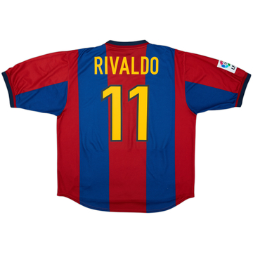 1998-00 Barcelona Home Shirt Rivaldo #11 - 8/10 - (XL)