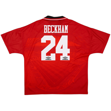 1994-96 Manchester United Home Shirt Beckham #24 - 8/10 - (XXL)