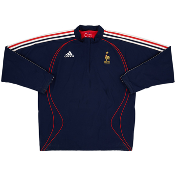 2007-08 France adidas Chamarra de forro polar reversible con 1/4 de cremallera - 8/10 - (L)