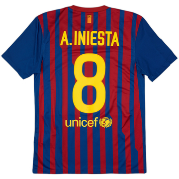 2011-12 Barcelona Home Shirt A.Iniesta #8 - 8/10 - (S)