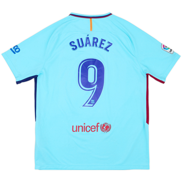 2017-18 Barcelona Away Shirt Suarez #9 - 7/10 - (XL)