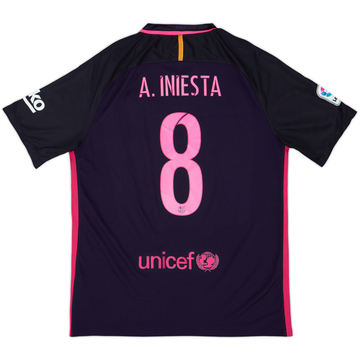 2016-17 Barcelona Away Shirt Iniesta #8 - 9/10 - (L)