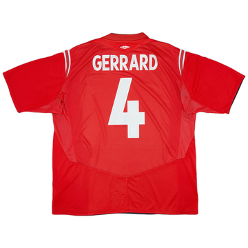 2004-06 England Away Shirt Gerrard #4 - 7/10 - (XL)