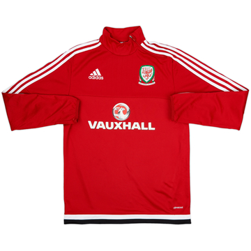 2015-16 Wales adidas 1/4 Zip Drill Top - 9/10 - (S)