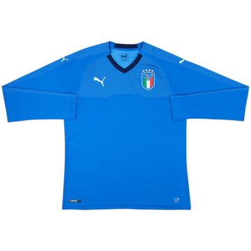 2018-19 Italy Home L/S Shirt - 9/10 - (XL)