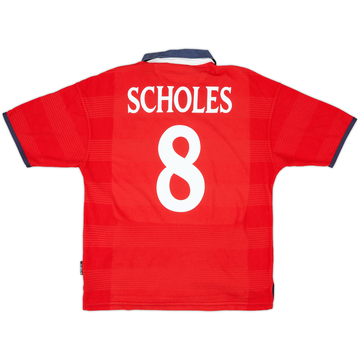 1999-01 England Away Shirt Scholes #8 - 8/10 - (M)