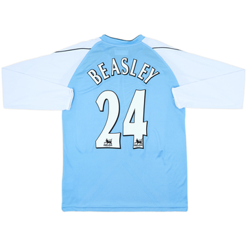 2006-07 Manchester City Home L/S Shirt Beasley #24 - 8/10 - (L)