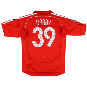2006-08 Liverpool Match Issue Champions League L/S Home Shirt Darby #39