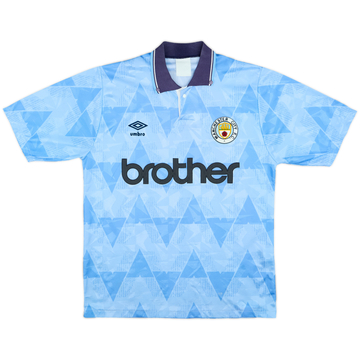 1989-91 Manchester City Home Shirt - 8/10 - (M)
