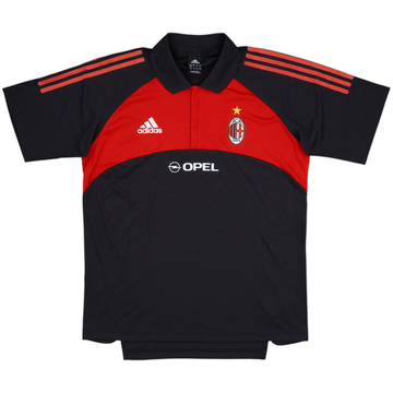 2005-06 AC Milan Player Issue adidas 1/4 Zip Polo Shirt - 10/10 - (M)