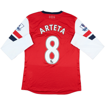 2012-14 Arsenal Player Issue Home L/S Shirt Arteta #8 - 8/10 - (L)