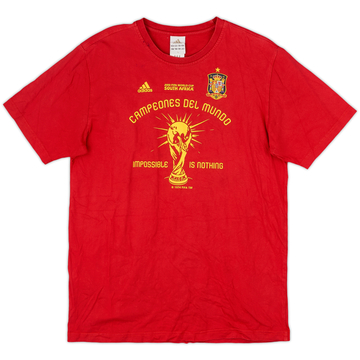 2010 Spain adidas 'Campeones Del Mundo' Cotton Tee - 7/10 - (L)