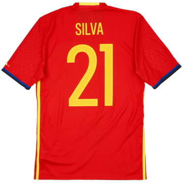 2016-17 Spain Authentic Home Shirt Silva #21 - 9/10 - (M)